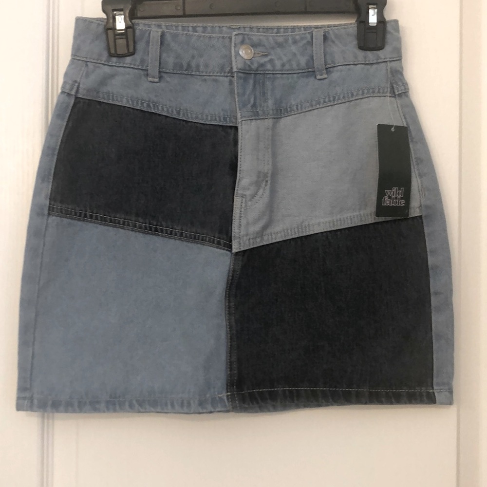 😊 Super cute, wild fable, denim patchwork mini skirt💗💗💗NWT